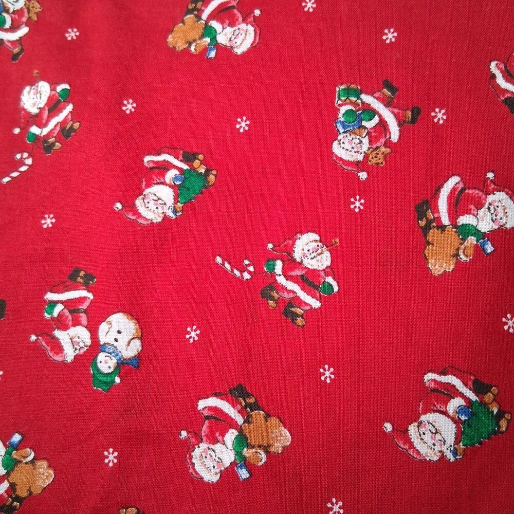 Handmade Patchwork Christmas Apron Santa Claus Wreath French Horn One Size - Picture 14 of 16